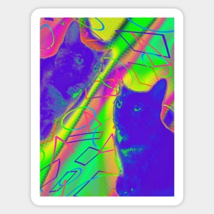 Halftone Cat V1 Sticker